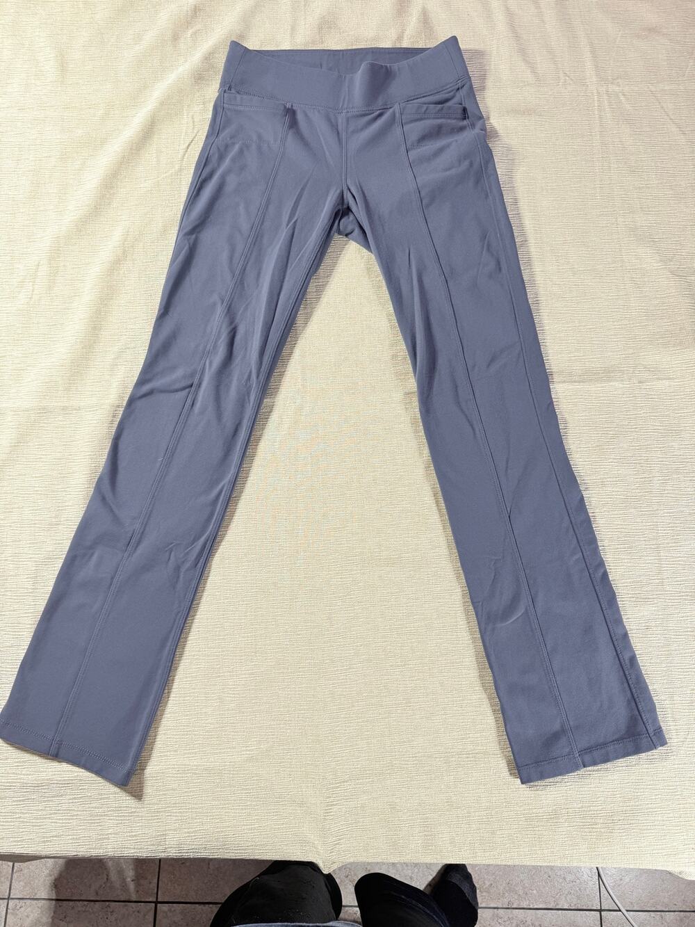 Athleta Womens Pants Small Gray Stretch Supplex Lycra Pull On Yoga Travel